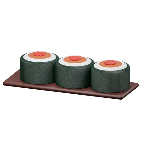 Rolo de sushi  3D Illustration