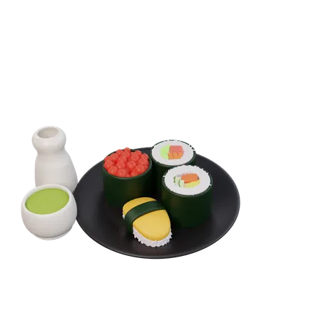 Rolo de sushi  3D Icon