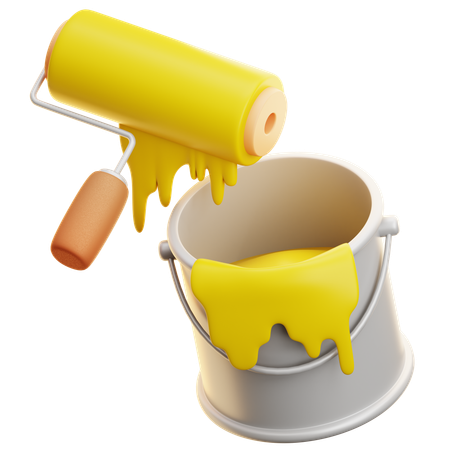 Rolo e tinta  3D Icon