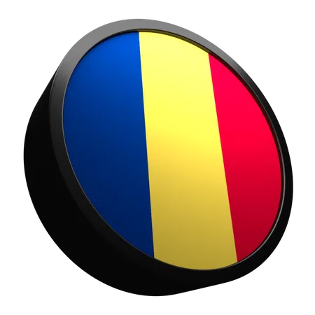 Romania Flag Icon With 3 D 3D Flag