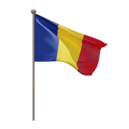 Romania Flagpole  3D Icon