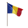 romania flag 3d logo