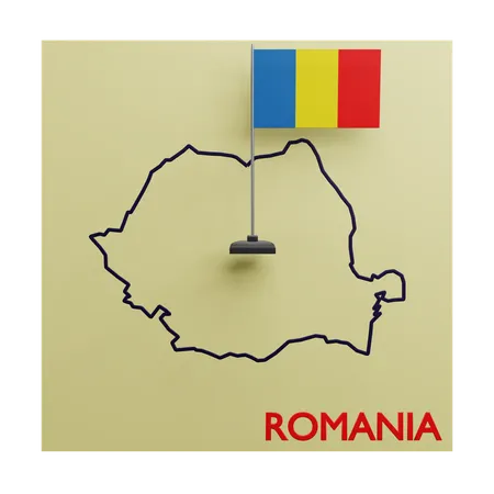 Romania Map  3D Icon