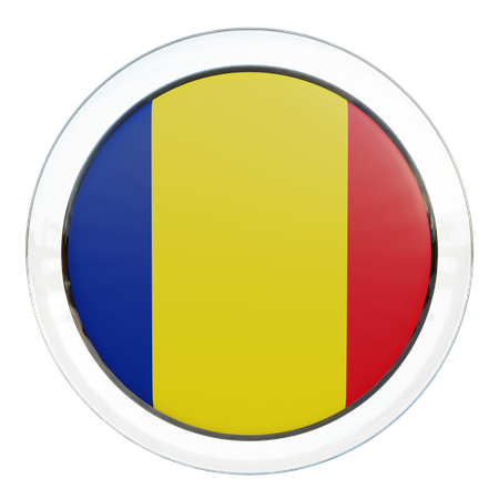 Romania Round Flag 3D Icon