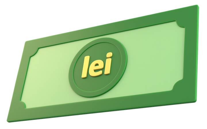 Romanian Leu Money  3D Icon