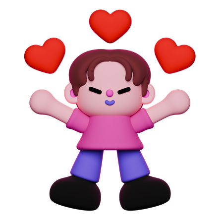 Romantic boy  3D Icon