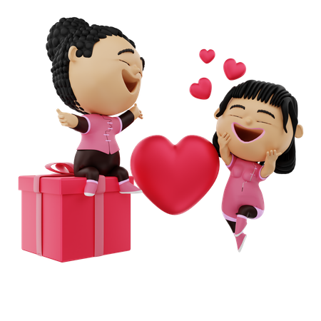 Romantic boy expressing her love  3D Icon