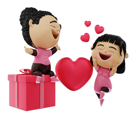 Romantic boy expressing her love  3D Illustration