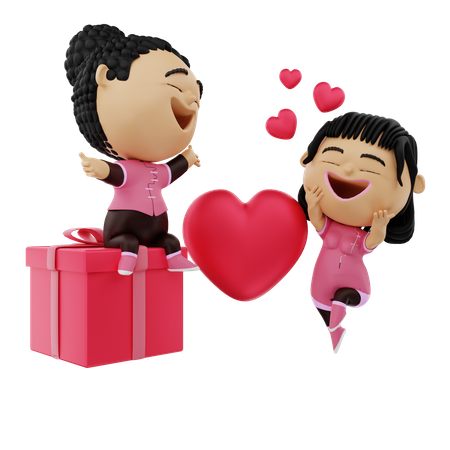 Romantic boy expressing her love 3D Illustration