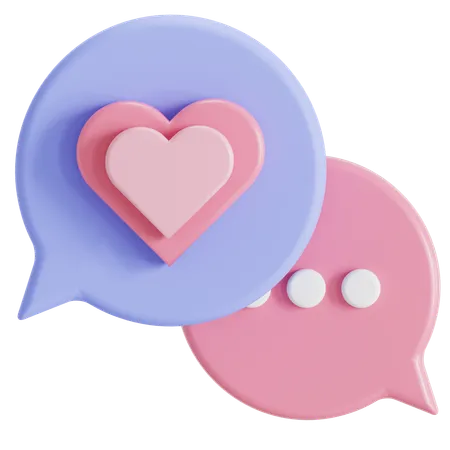 Romantic Chat  3D Icon