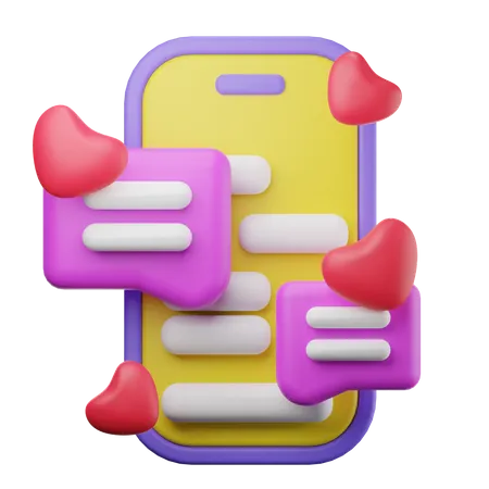 Romantic Chat  3D Icon