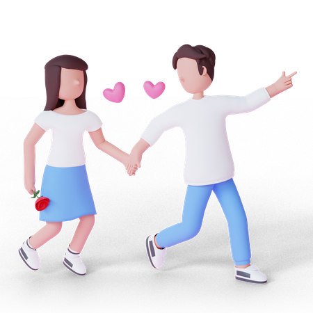 Romantic couple  3D Icon