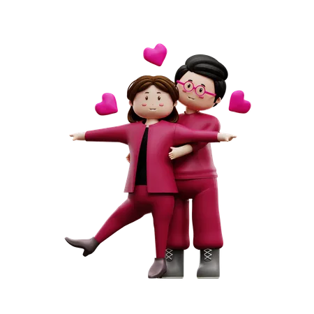 Romantic Couple  3D Illustration