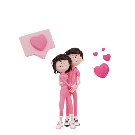 Romantic couple  3D Illustration