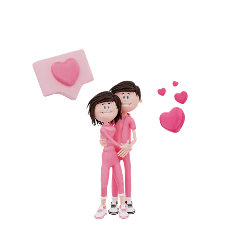 Romantic couple  3D Illustration