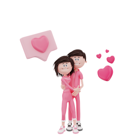 Romantic couple 3D Illustration
