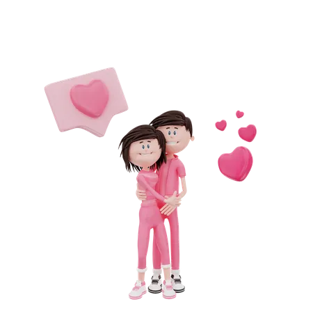 Romantic couple 3D Illustration