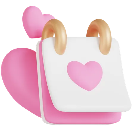 Romantic Date Calendar  3D Icon