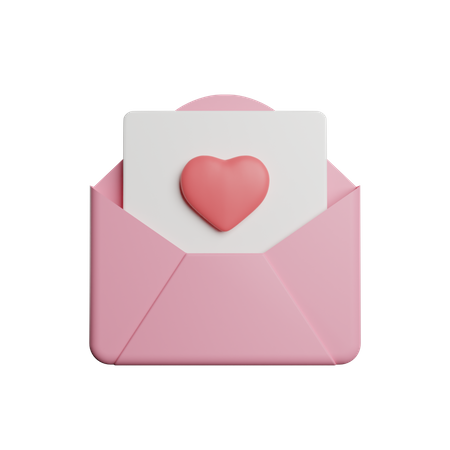 Romantic Envelope  3D Icon