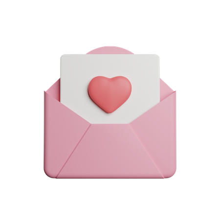 Romantic Envelope 3D Icon