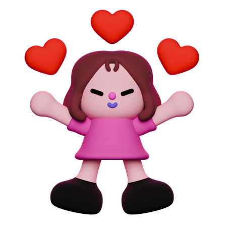 Romantic girl  3D Icon