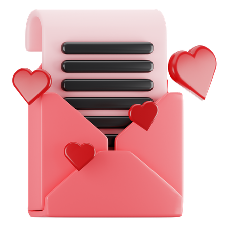 Romantic letter  3D Icon
