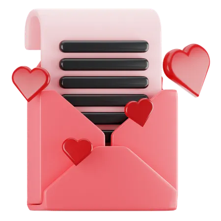 Romantic letter  3D Icon
