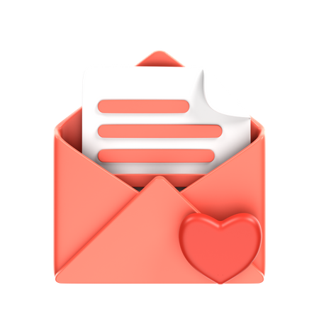 Romantic Mail 3D Icon