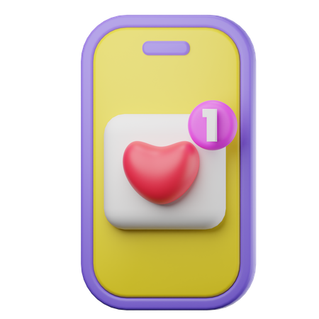 Romantic Notification  3D Icon