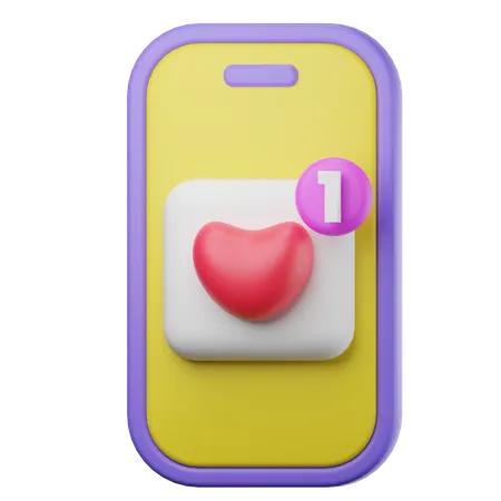 Romantic Notification 3D Icon