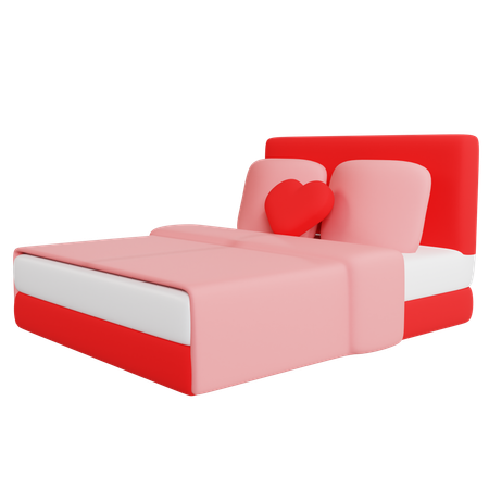 Romantic Valentine Bed  3D Icon