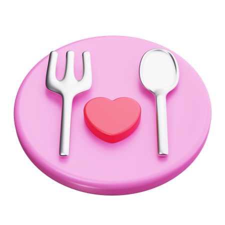 Romantisches Abendessen  3D Icon