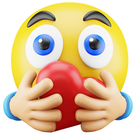 Romantisches Herzhand-Emoji  3D Icon