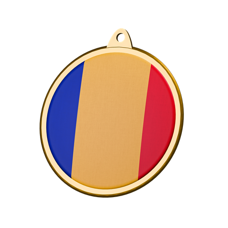 Medalha da bandeira da romênia  3D Icon