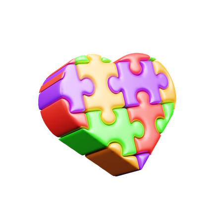 Corazón de rompecabezas  3D Icon