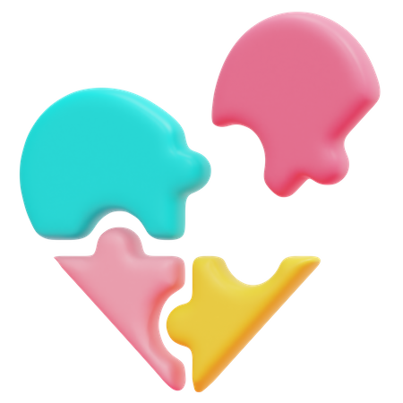 Corazón de rompecabezas  3D Icon