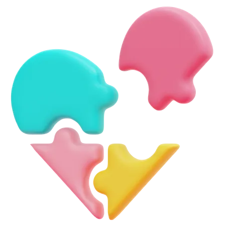 Corazón de rompecabezas  3D Icon