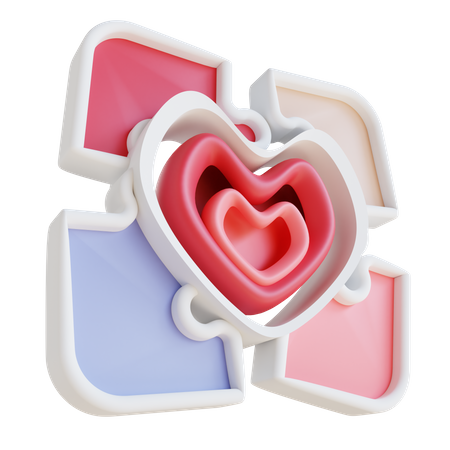 Rompecabezas del corazón  3D Icon