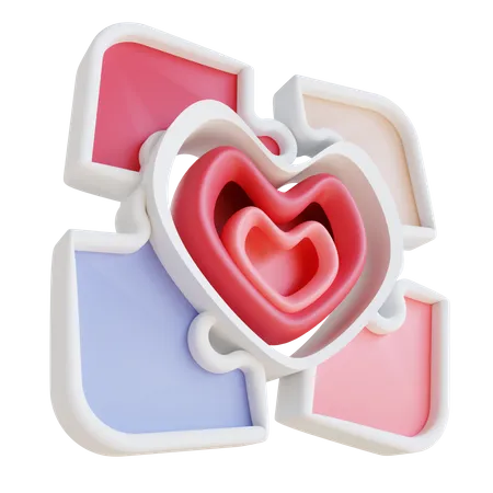 Rompecabezas del corazón  3D Icon