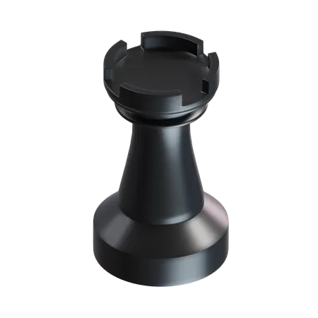 Rook Chess Piece Black  3D Icon