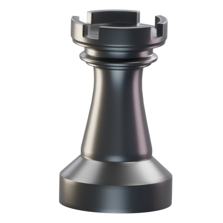 루크 체스 조각 블랙  3D Icon