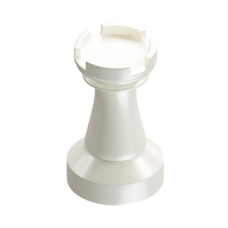 루크 체스 조각 흰색  3D Icon