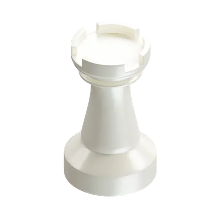 Rook Chess Piece White  3D Icon