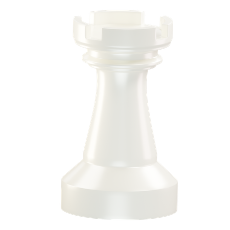 Rook Chess Piece White  3D Icon