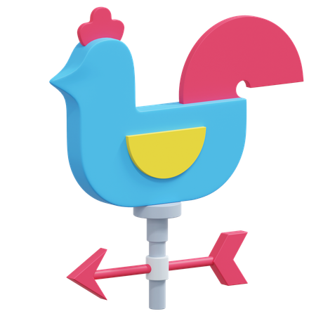 Rooster Weather Van Spinner  3D Icon