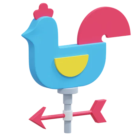 Rooster Weather Van Spinner Spring Icon Illustration 3D Icon