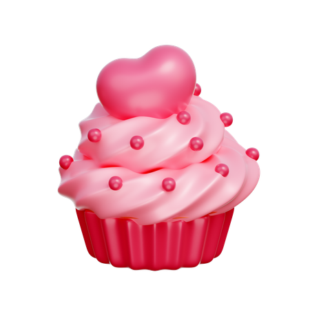 Rosa Cupcake  3D Icon