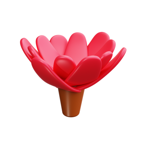 Flor rosa  3D Icon