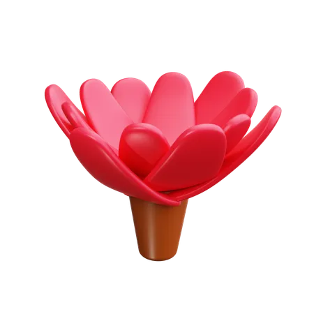 Flor rosa  3D Icon