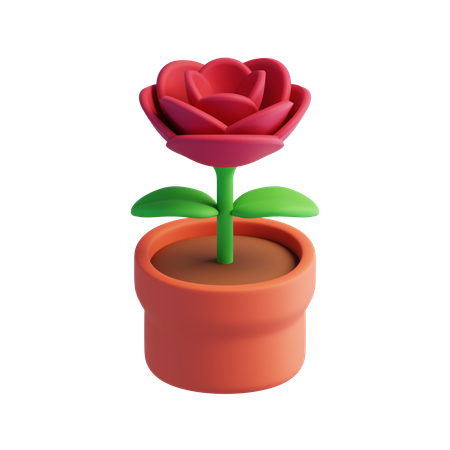 Flor rosa  3D Icon